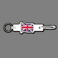 4mm Clip & Key Ring W/ Full Color Flag of United Kingdom Key Tag